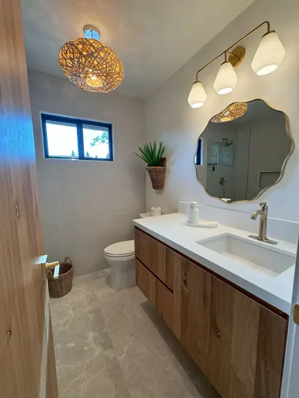 Bathroom Remodeling Project featuring tile & backsplashes — American Remodeling