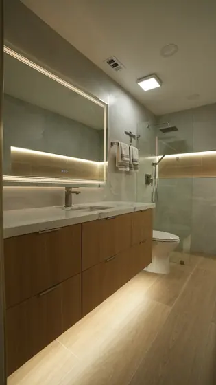 Bathroom Remodeling Project featuring showers, tile & backsplashes — American Remodeling
