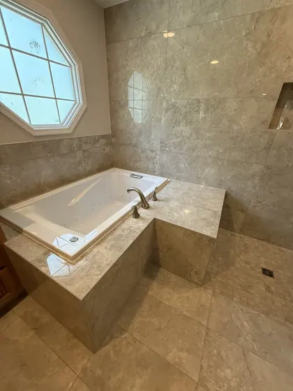 Bathroom Remodeling Project featuring bathtubs, showers — American Remodeling