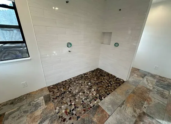 Tiled Shower & Bathroom Floor — American Remodeling project gallery