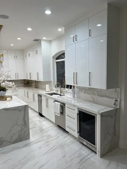 Kitchen Remodeling Project featuring tile & backsplashes, cabinets & storage — American Remodeling